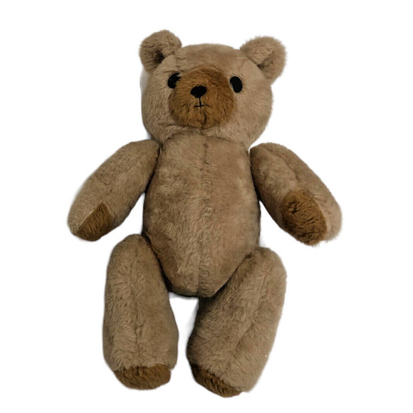 Large Vintage Jointed Teddy Bear Super Soft Brown Tag Says Elizabeth Jane 1986 - Picture 5 of 7